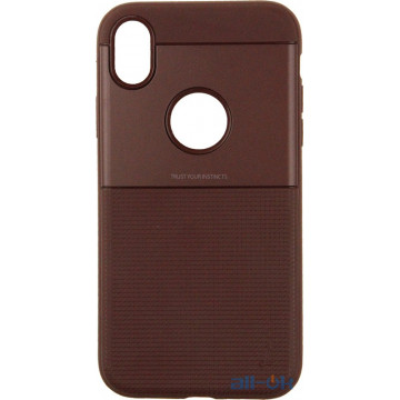 Чохол-накладка Ipaky Shield Series/Elegant Grid Design TPU Hybrid Case Apple iPhone XR Brown