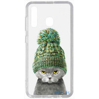 Чохол-накладка TOTO Acrylic+TPU Print Case Samsung Galaxy A20/A30 #7 Cat In Hat Transparent
