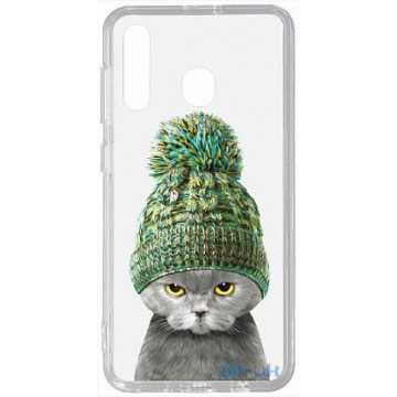 Чохол-накладка TOTO Acrylic+TPU Print Case Samsung Galaxy A20/A30 #7 Cat In Hat Transparent