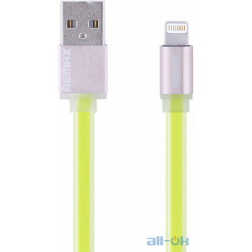 Кабель Remax Colourful Lightning 1m Green