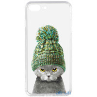 Чохол-накладка TOTO Acrylic+TPU Print Case Apple iPhone 7 Plus/8 Plus #7 Cat In Hat Transparent
