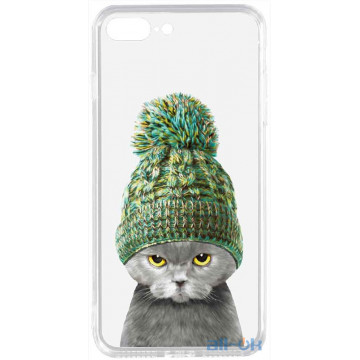 Чохол-накладка TOTO Acrylic+TPU Print Case Apple iPhone 7 Plus/8 Plus #7 Cat In Hat Transparent