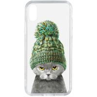 Чохол-накладка TOTO Acrylic+TPU Print Case Apple iPhone X/XS #7 Cat In Hat Transparent