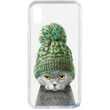Чохол-накладка TOTO Acrylic+TPU Print Case Apple iPhone X/XS #7 Cat In Hat Transparent