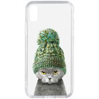 Чохол-накладка TOTO Acrylic+TPU Print Case Apple iPhone XS Max #7 Cat In Hat Transparent