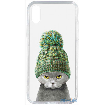 Чохол-накладка TOTO Acrylic+TPU Print Case Apple iPhone XS Max #7 Cat In Hat Transparent