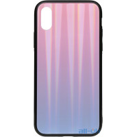 Чохол-накладка TOTO Aurora Print Glass Case Apple iPhone X/XS Lilac