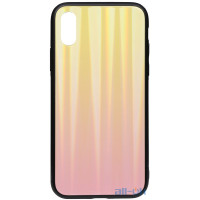 Чохол-накладка TOTO Aurora Print Glass Case Apple iPhone XS Max Pink