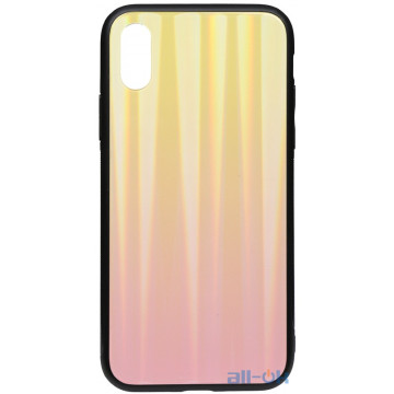 Чохол-накладка TOTO Aurora Print Glass Case Apple iPhone XS Max Pink