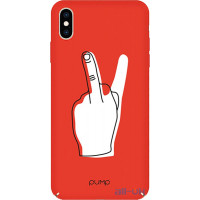 Чохол-накладка PUMP Tender Touch Case for iPhone X/XS V for Middle Finger