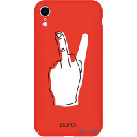 Чохол-накладка PUMP Tender Touch Case для iPhone XR V for Middle Finger