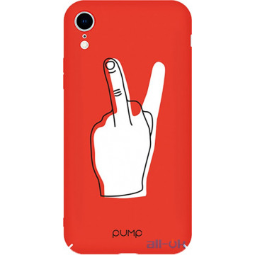 Чохол-накладка PUMP Tender Touch Case для iPhone XR V for Middle Finger