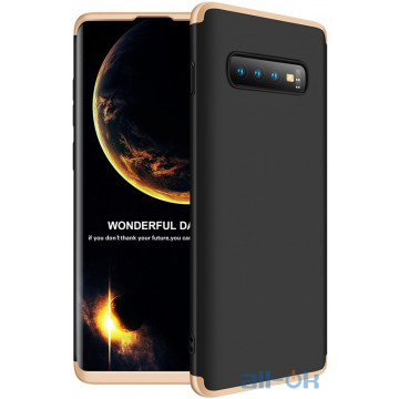 Чохол-накладка GKK 3 in 1 Hard PC Case Samsung Galaxy S10 Plus Gold/Black