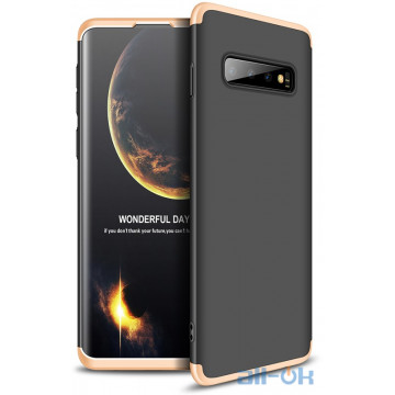 Чохол-накладка GKK 3 in 1 Hard PC Case Samsung Galaxy S10 Gold/Black