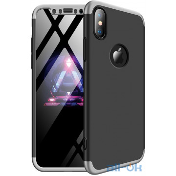 Чохол-накладка GKK 3 in 1 Hard PC Case Apple iPhone X Silver/Black