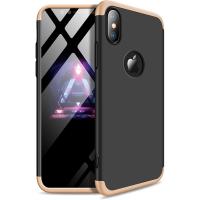 Чохол-накладка GKK 3 in 1 Hard PC Case Apple iPhone XS Gold/Black