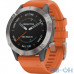 Спортивний годинник Garmin Fenix 6 Pro Sapphire Titanium with Ember Orange Band (010-02158-14) — інтернет магазин All-Ok. фото 1