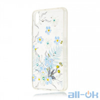 Чохол Diamond Silicon Younicou для Xiaomi Redmi 7a Blue Flowers