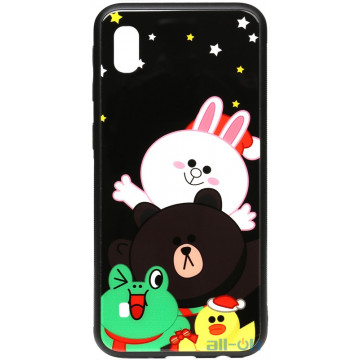 Чохол-накладка TOTO Cartoon Print Glass Case Samsung Galaxy A10 Line friends all about