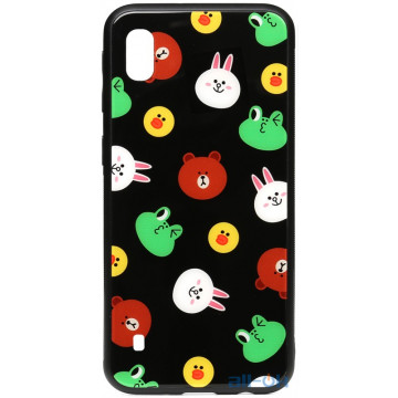 Чохол-накладка TOTO Cartoon Print Glass Case Samsung Galaxy A10 Line friends Black