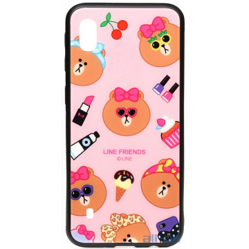 Чохол-накладка TOTO Cartoon Print Glass Case Samsung Galaxy A10 Line friends Linc
