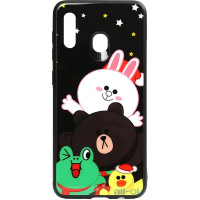 Чохол-накладка TOTO Cartoon Print Glass Case Samsung Galaxy A20/A30 Line friends all about