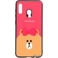 Чохол-накладка TOTO Cartoon Print Glass Case Samsung Galaxy A20/A30 Line friends Brown			