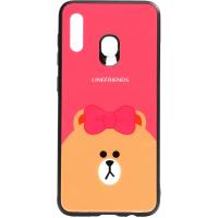 Чохол-накладка TOTO Cartoon Print Glass Case Samsung Galaxy A20/A30 Line friends Brown			