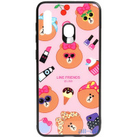 Чохол-накладка TOTO Cartoon Print Glass Case Samsung Galaxy A20/A30 Line friends Linc	
