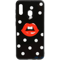 Чохол-накладка TOTO Cartoon Print Glass Case Samsung Galaxy A20/A30 Red Lips