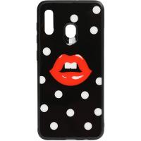 Чохол-накладка TOTO Cartoon Print Glass Case Samsung Galaxy A20/A30 Red Lips