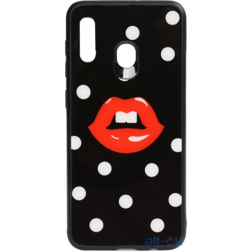 Чохол-накладка TOTO Cartoon Print Glass Case Samsung Galaxy A20/A30 Red Lips