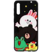 Чохол-накладка TOTO Cartoon Print Glass Case Samsung Galaxy A30s/A50/A50s Line friends all about