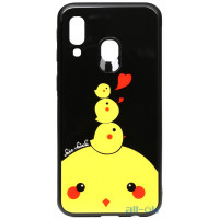 Чохол-накладка TOTO Cartoon Print Glass Case Samsung Galaxy A40 Chicken Chick