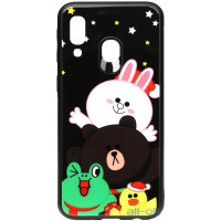 Чохол-накладка TOTO Cartoon Print Glass Case Samsung Galaxy A40 Line friends all about