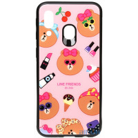 Чохол-накладка TOTO Cartoon Print Glass Case Samsung Galaxy A40 Line friends Linc