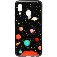 Чохол-накладка TOTO Cartoon Print Glass Case Samsung Galaxy A40 Planets