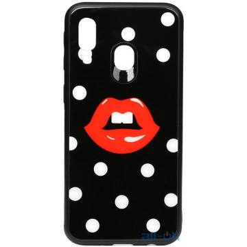 Чохол-накладка TOTO Cartoon Print Glass Case Samsung Galaxy A40 Red Lips