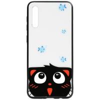 Чохол-накладка TOTO Cartoon Print Glass Case Samsung Galaxy A70 Cat and fish