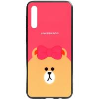 Чохол-накладка TOTO Cartoon Print Glass Case Samsung Galaxy A70 Line friends Brown