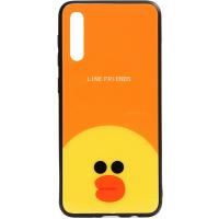 Чохол-накладка TOTO Cartoon Print Glass Case Samsung Galaxy A70 Line friends Linc