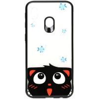 Чохол-накладка TOTO Cartoon Print Glass Case Samsung Galaxy M20 Cat and fish