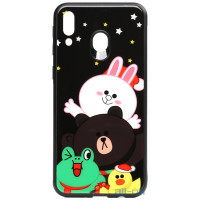 Чохол-накладка TOTO Cartoon Print Glass Case Samsung Galaxy M20 Line friends all about