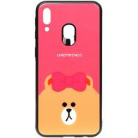 Чохол-накладка TOTO Cartoon Print Glass Case Samsung Galaxy M20 Line friends Brown