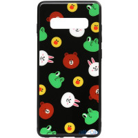 Чохол-накладка TOTO Cartoon Print Glass Case Samsung Galaxy S10 Line friends Black