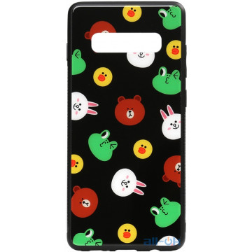 Чохол-накладка TOTO Cartoon Print Glass Case Samsung Galaxy S10 Line friends Black