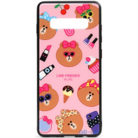 Чохол-накладка TOTO Cartoon Print Glass Case Samsung Galaxy S10 Line friends Linc