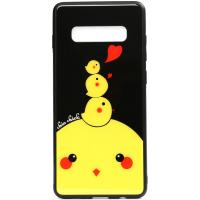 Чохол-накладка TOTO Cartoon Print Glass Case Samsung Galaxy S10 Plus Chicken Chick