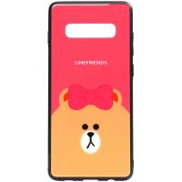 Чохол-накладка TOTO Cartoon Print Glass Case Samsung Galaxy S10 Plus Line friends Brown