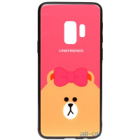 Чохол-накладка TOTO Cartoon Print Glass Case Samsung Galaxy S9 Line friends Brown